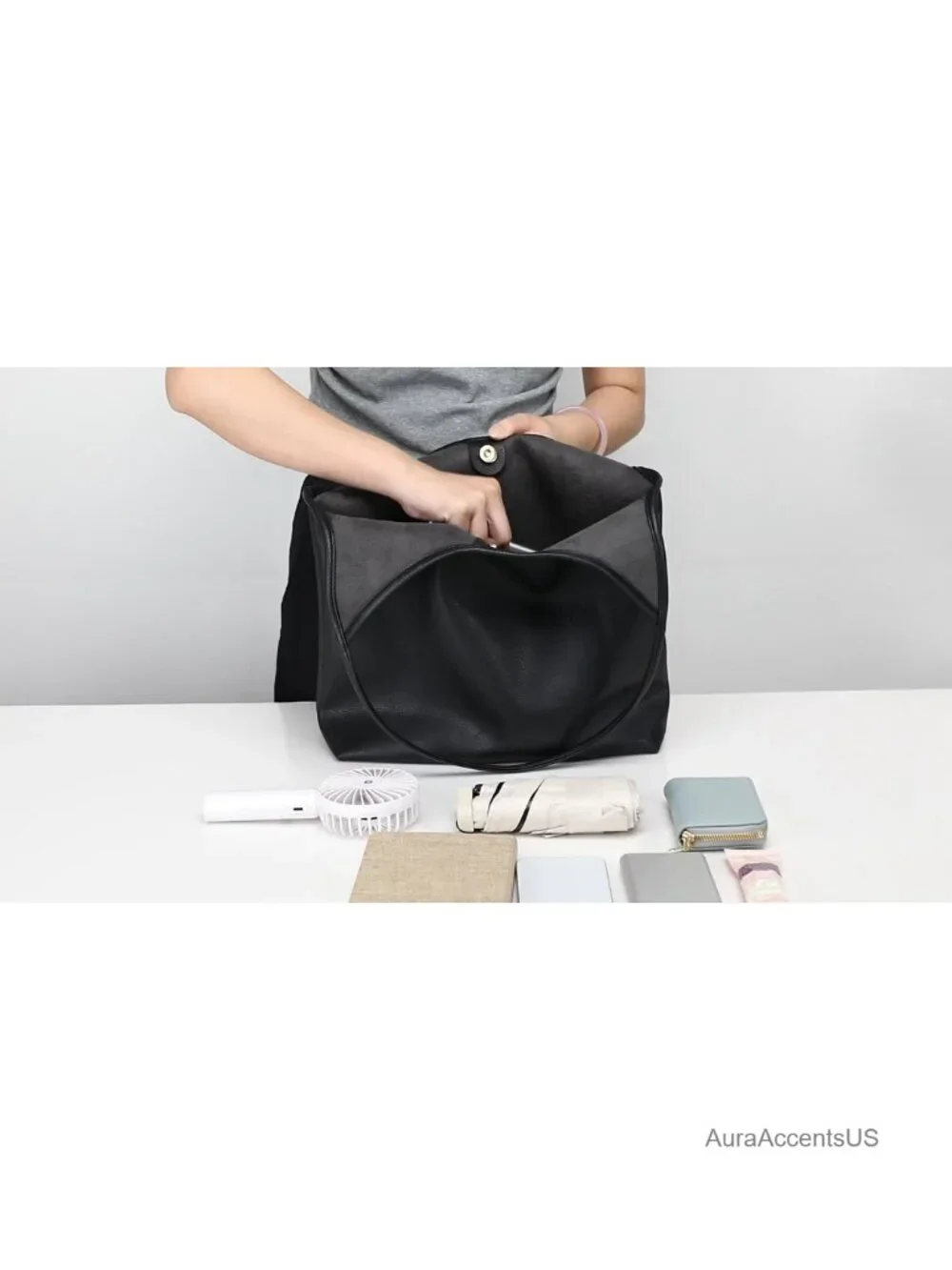 Soft Faux Leather Hobo Bag for Women Slouchy Shoulder Purse with Pouch Large